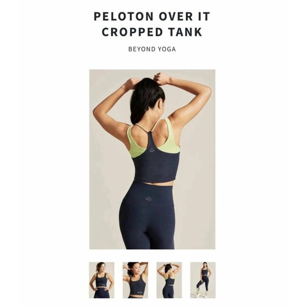 Beyond Yoga x Peloton Over It Cropped Tank Top size Medium‎ Blue Green NWOT